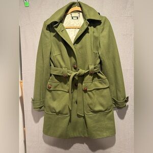 J. Crew Olive Green Belted Trench Coat
